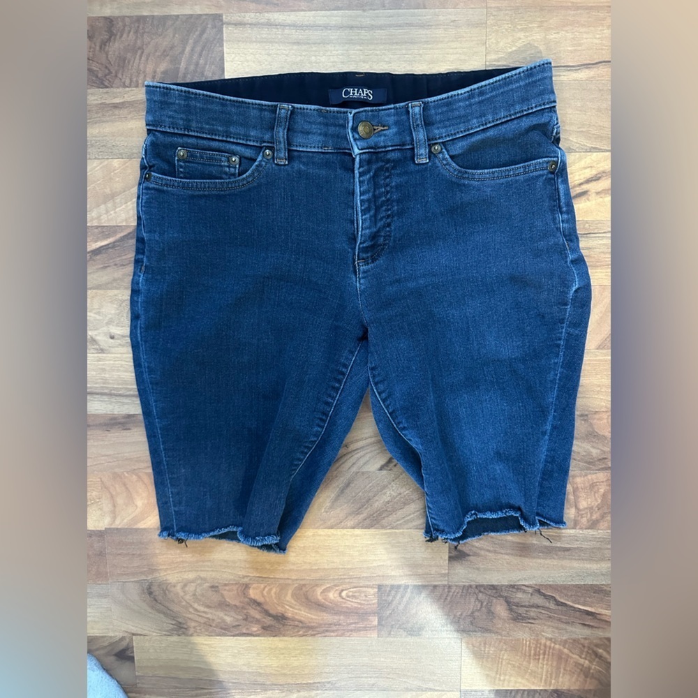 Chaps Women's Blue Raw Hem Denim Jeans Casual Minimalist